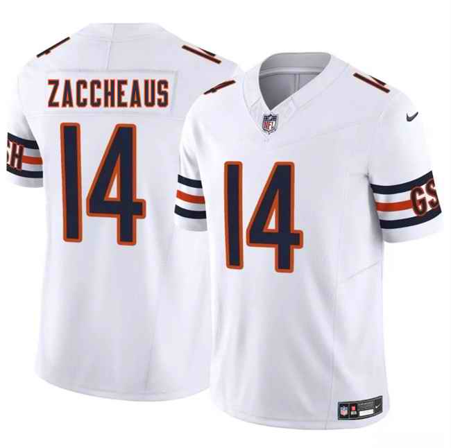Men's Chicago Bears #14 Olamide Zaccheaus White 2025 F.U.S.E. Vapor Stitched Football Jersey